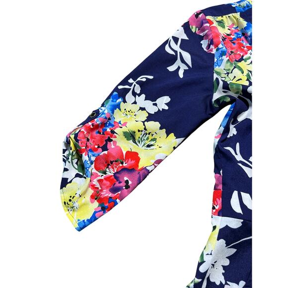 Yumi Kim Womens Liz Romper Blue Spring Bouquet Print Size L Cottage Fairy Boho - Picture 8 of 9